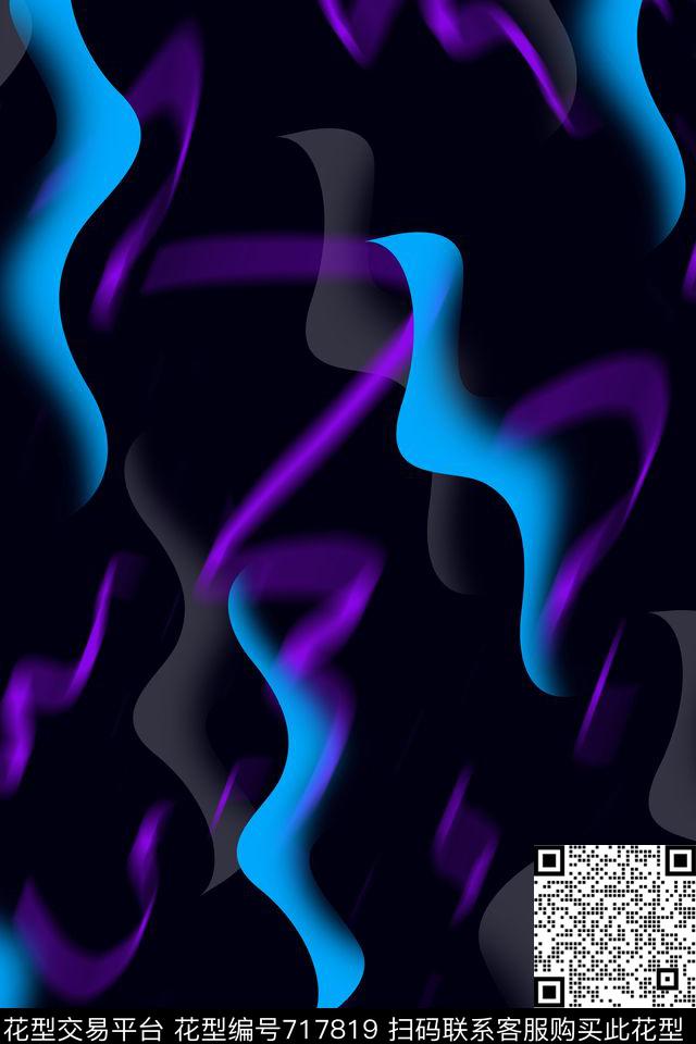 女装抽象渐变数码印花华亿平台下载（图片编号: 717819） - 瓦栏（Walan）