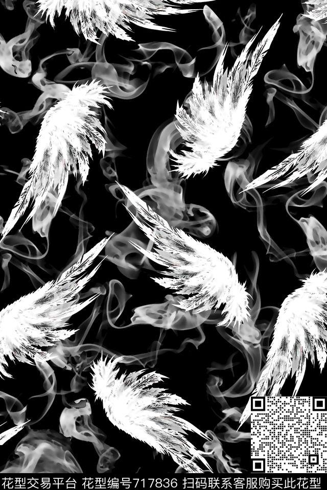 烟雾纹理翅膀男装夹克华亿平台数码印花华亿平台下载（图片编号: 717836） - 瓦栏（Walan）