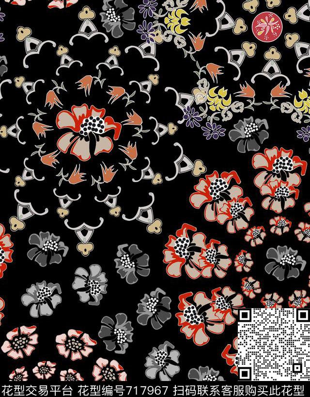 休闲男装印花手绘花卉女装华亿平台数码印花华亿平台下载（图片编号: 717967） - 瓦栏（Walan）