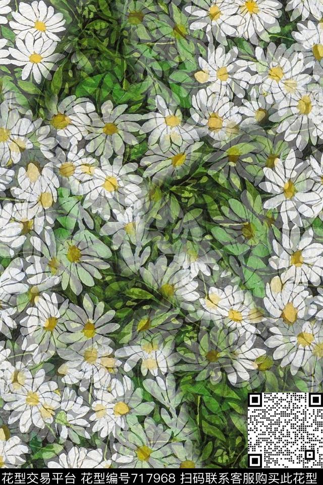 风格化花卉手绘花卉意植物花卉数码印花华亿平台下载（图片编号: 717968） - 瓦栏（Walan）