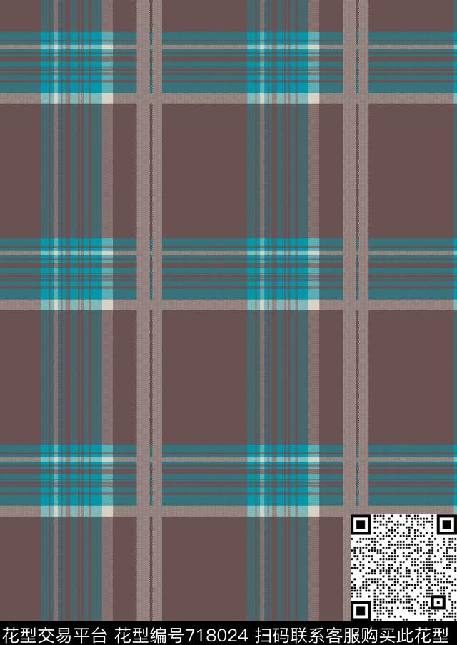 几何苏格兰格格子数码印花华亿平台下载（图片编号: 718024） - 瓦栏（Walan）
