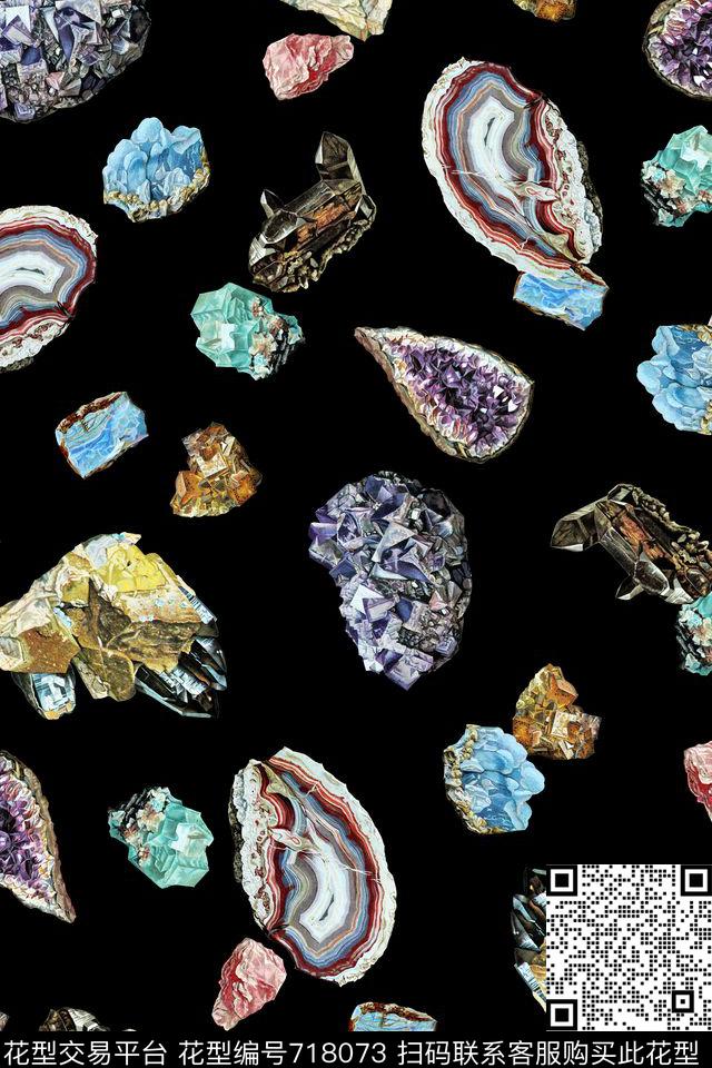 抽象矿石大理石纹数码印花华亿平台下载（图片编号: 718073） - 瓦栏（Walan）