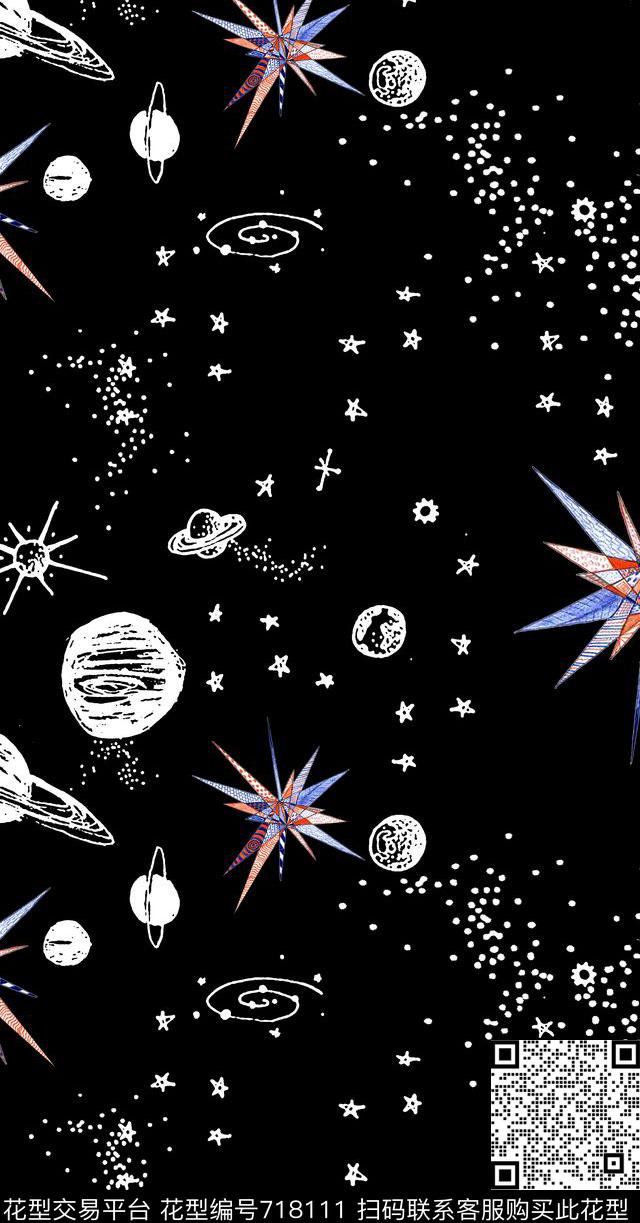 碎花几何星空传统印花华亿平台下载（图片编号: 718111） - 瓦栏（Walan）