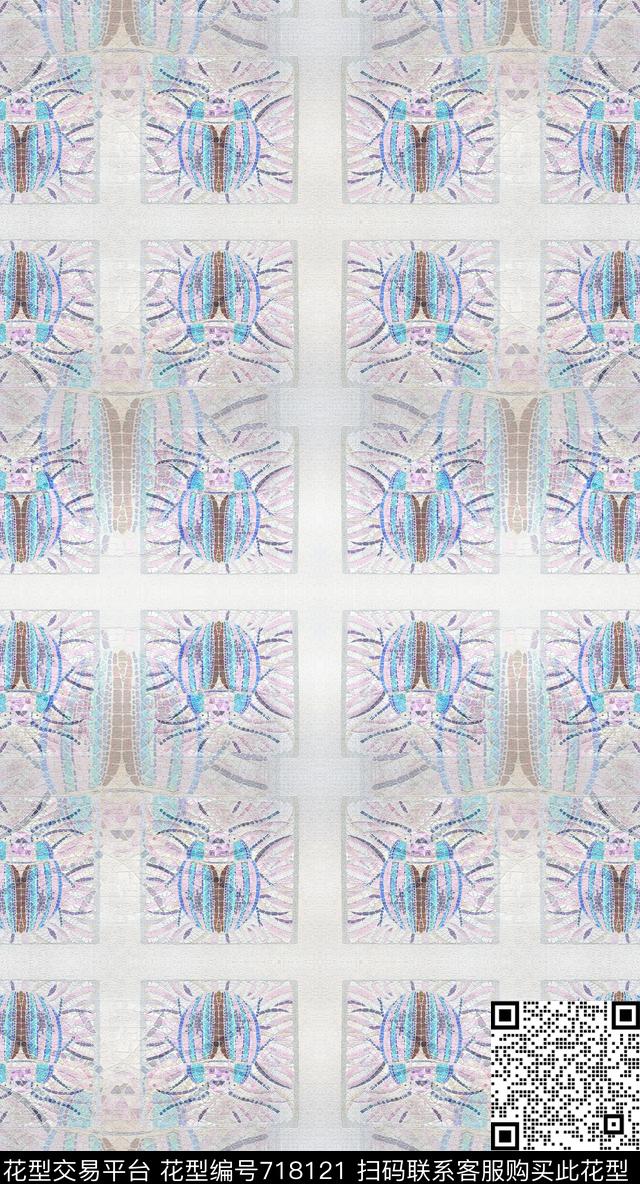 时尚休闲格子混搭格子图案数码印花华亿平台下载（图片编号: 718121） - 瓦栏（Walan）