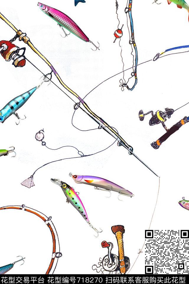 渔具鱼饵鱼钩数码印花华亿平台下载（图片编号: 718270） - 瓦栏（Walan）