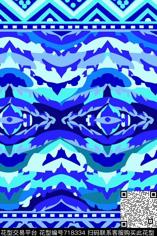 日韩风英伦波西米亚传统印花华亿平台下载（图片编号: 718334） - 瓦栏（Walan）