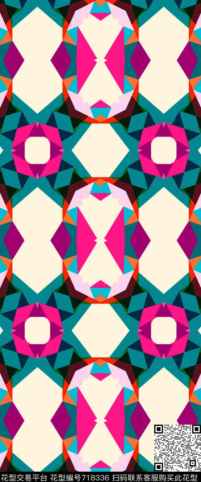 数码华亿平台大牌风方巾长巾传统印花华亿平台下载（图片编号: 718336） - 瓦栏（Walan）