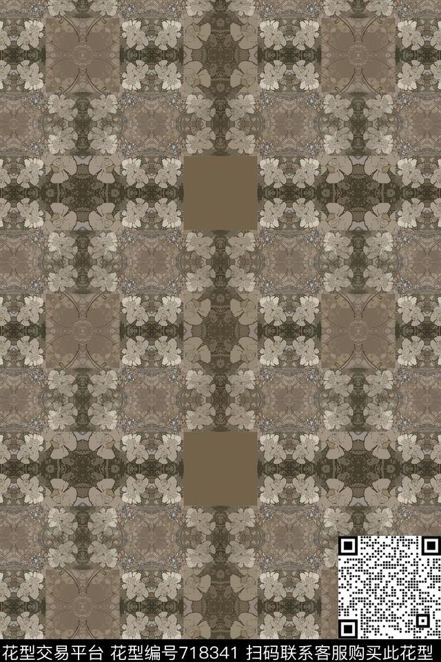 格子图案格子混搭时尚休闲数码印花华亿平台下载（图片编号: 718341） - 瓦栏（Walan）