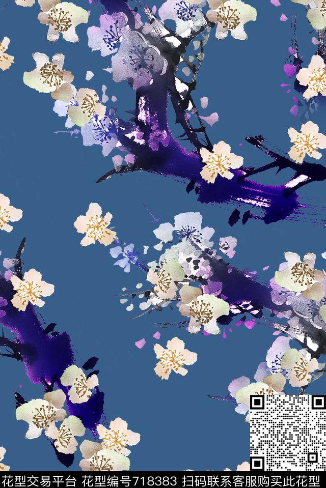 几何组合抽象炫彩中国风数码印花华亿平台下载（图片编号: 718383） - 瓦栏（Walan）