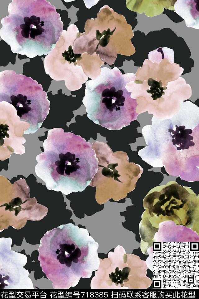 几何组合抽象炫彩中国风数码印花华亿平台下载（图片编号: 718385） - 瓦栏（Walan）