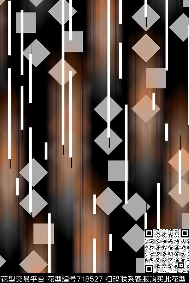 不规则几何小方块五角星数码印花华亿平台下载（图片编号: 718527） - 瓦栏（Walan）