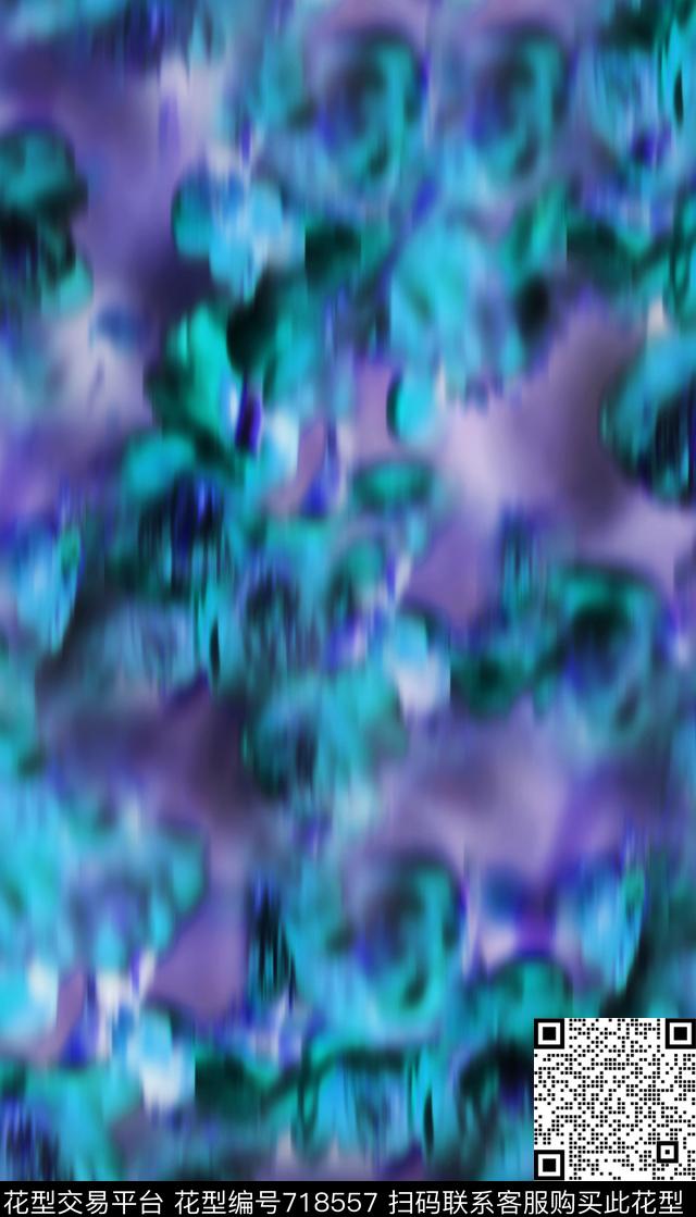 抽象花卉动感模糊数码印花华亿平台下载（图片编号: 718557） - 瓦栏（Walan）