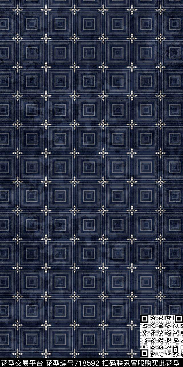 抽象几何印花满版男装夹克外套印花欧美复古设计衬衫印花数码印花华亿平台下载（图片编号: 718592） - 瓦栏（Walan）