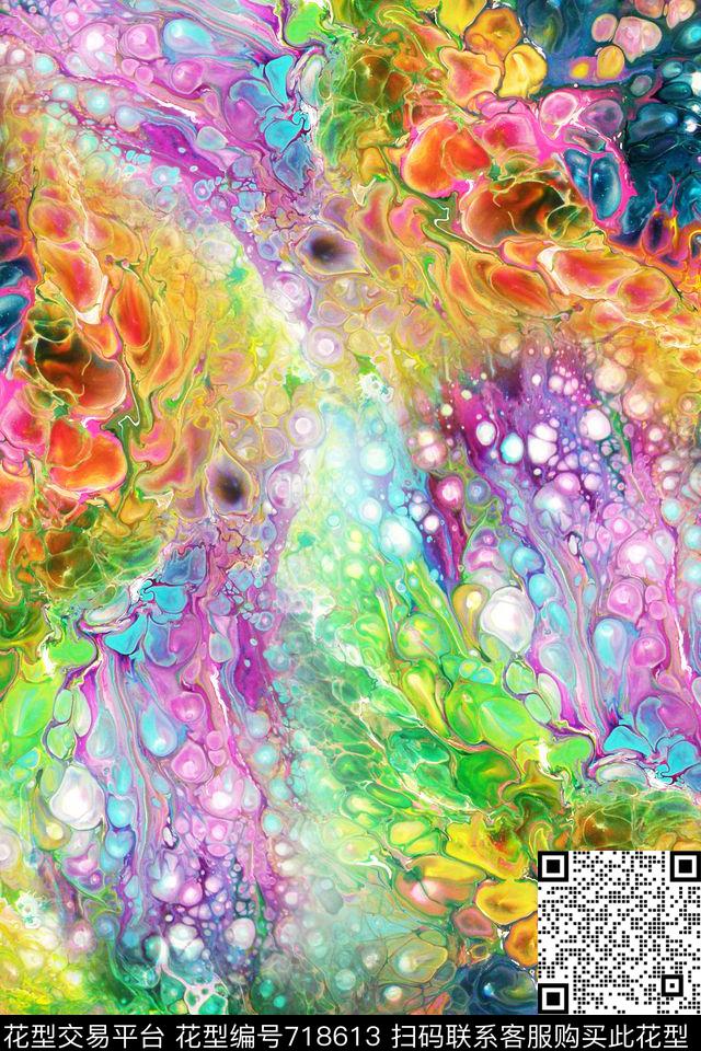 油画肌理大理石水波数码印花华亿平台下载（图片编号: 718613） - 瓦栏（Walan）