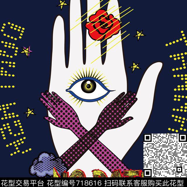 眼睛趣味不约传统印花华亿平台下载（图片编号: 718616） - 瓦栏（Walan）