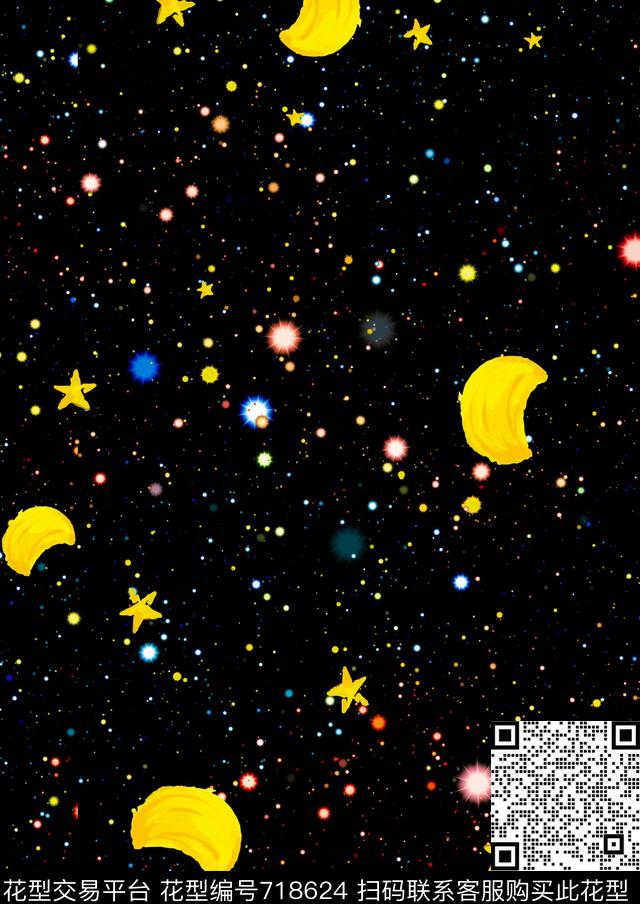 幻彩星辰繁星夜晚MAX-女装花卉数码印花华亿平台下载（图片编号: 718624） - 瓦栏（Walan）