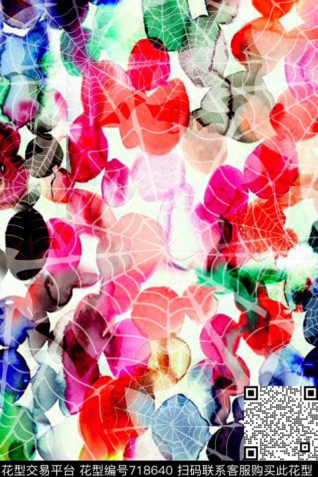 零点--女装抽象时尚数码印花华亿平台下载（图片编号: 718640） - 瓦栏（Walan）