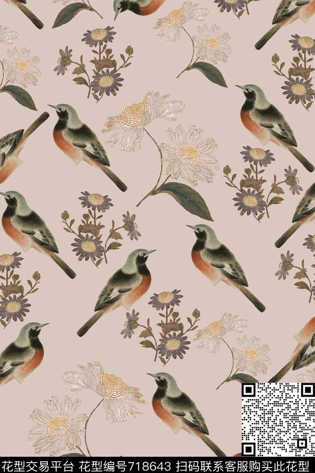 AI源文件主题开发花朵数码印花华亿平台下载（图片编号: 718643） - 瓦栏（Walan）