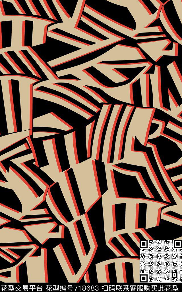 花卉几何动物纹传统印花华亿平台下载（图片编号: 718683） - 瓦栏（Walan）