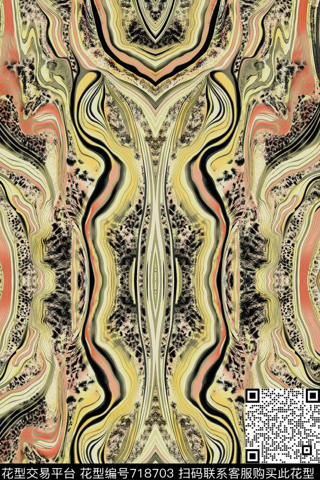 抽象肌理动物纹数码印花华亿平台下载（图片编号: 718703） - 瓦栏（Walan）
