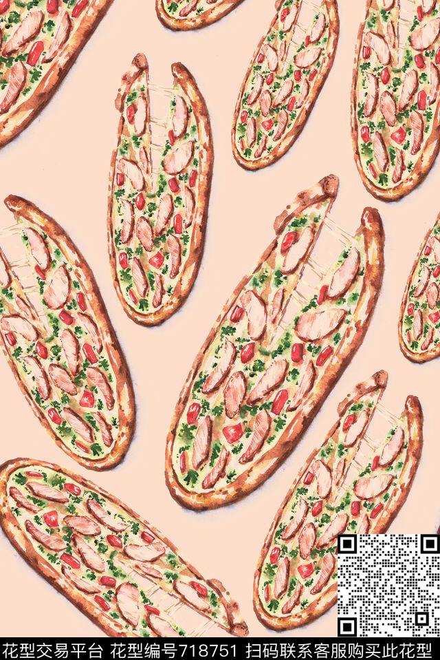 美味匹萨食物数码印花华亿平台下载（图片编号: 718751） - 瓦栏（Walan）