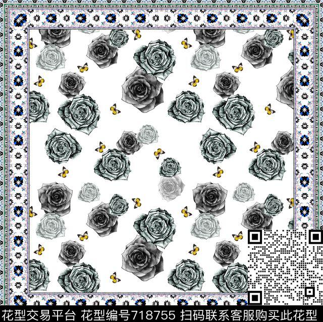 部落欧美风乱花数码印花华亿平台下载（图片编号: 718755） - 瓦栏（Walan）