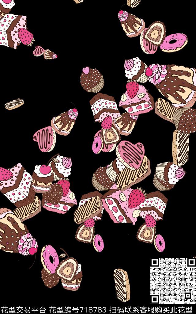 糕点巧克力抽象数码印花华亿平台下载（图片编号: 718783） - 瓦栏（Walan）