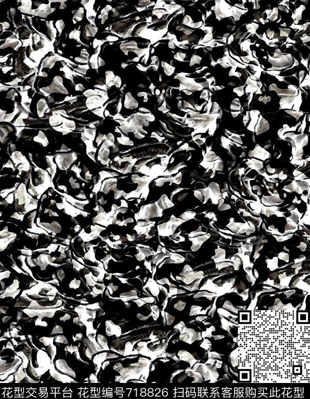 抽象纹量男装衬衫华亿平台女装华亿平台数码印花华亿平台下载（图片编号: 718826） - 瓦栏（Walan）