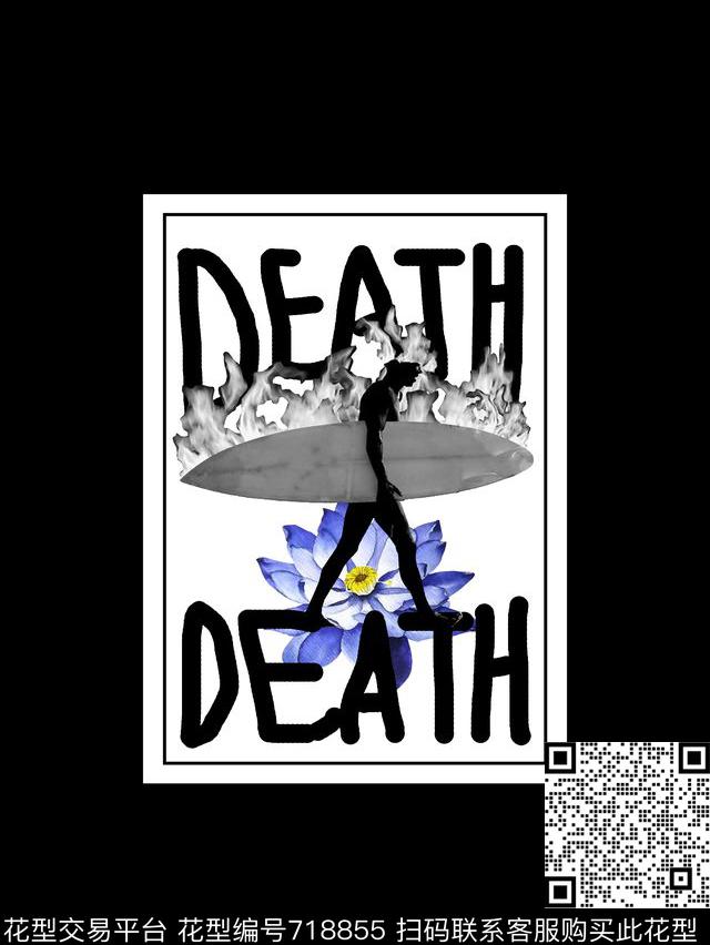 冲浪者花卉男装T恤华亿平台数码印花华亿平台下载（图片编号: 718855） - 瓦栏（Walan）