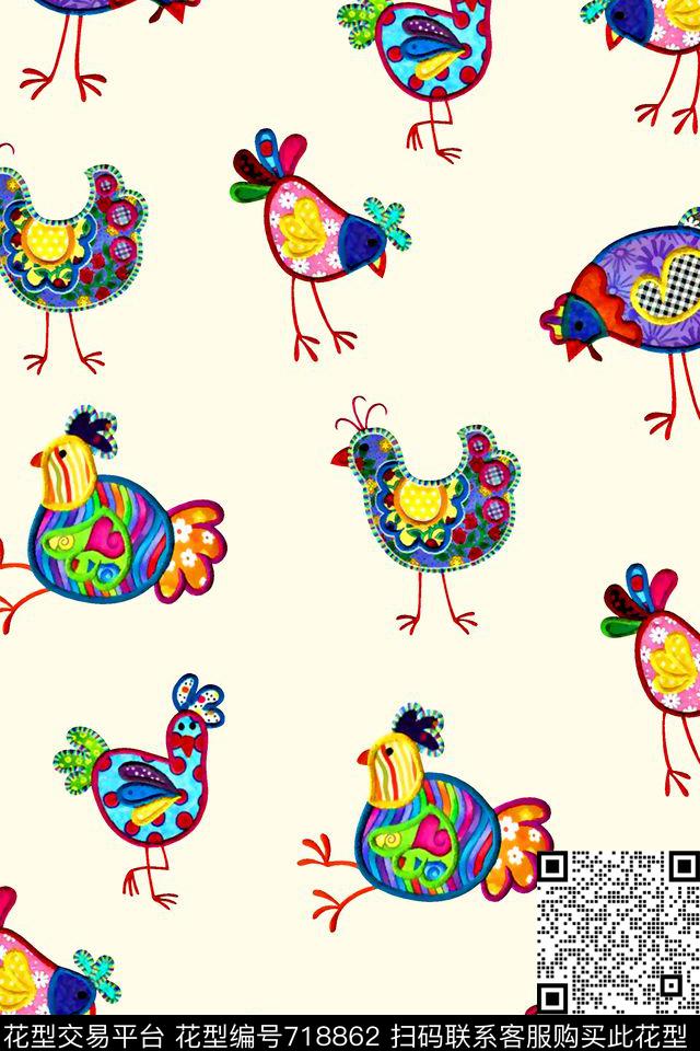 卡通小鸡女装绣花华亿平台抽象几何清爽印花梦幻艺术平底立体手绘印花满版最新高清数码印花蕾丝民族中国风绣花珠宝肌理时尚潮流大牌复古欧美风数码印花华亿平台下载（图片编号: 718862） - 瓦栏（Walan）