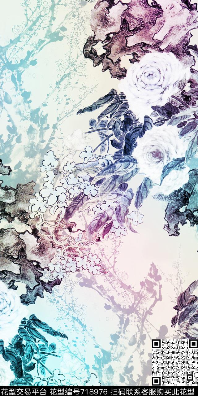 小碎花花朵花卉数码印花华亿平台下载（图片编号: 718976） - 瓦栏（Walan）