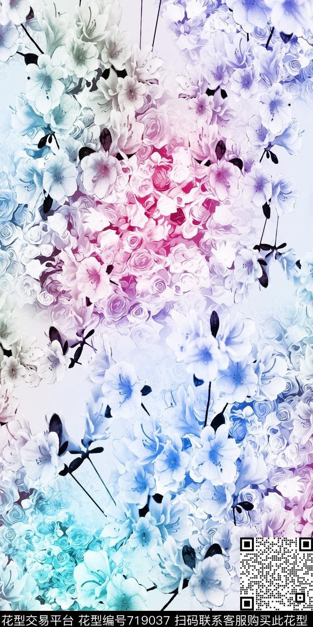 乱花小碎花大花数码印花华亿平台下载（图片编号: 719037） - 瓦栏（Walan）