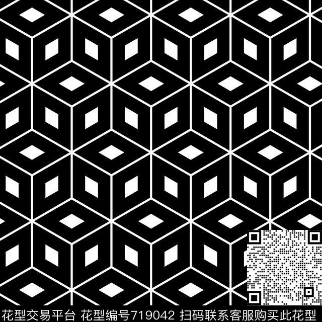 小方块几何色块传统印花华亿平台下载（图片编号: 719042） - 瓦栏（Walan）