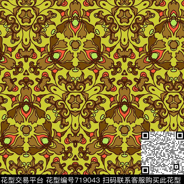 宫廷风中国风民族风传统印花华亿平台下载（图片编号: 719043） - 瓦栏（Walan）
