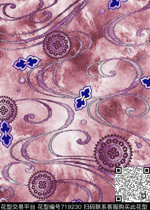 纹理几何大理石数码印花华亿平台下载（图片编号: 719230） - 瓦栏（Walan）