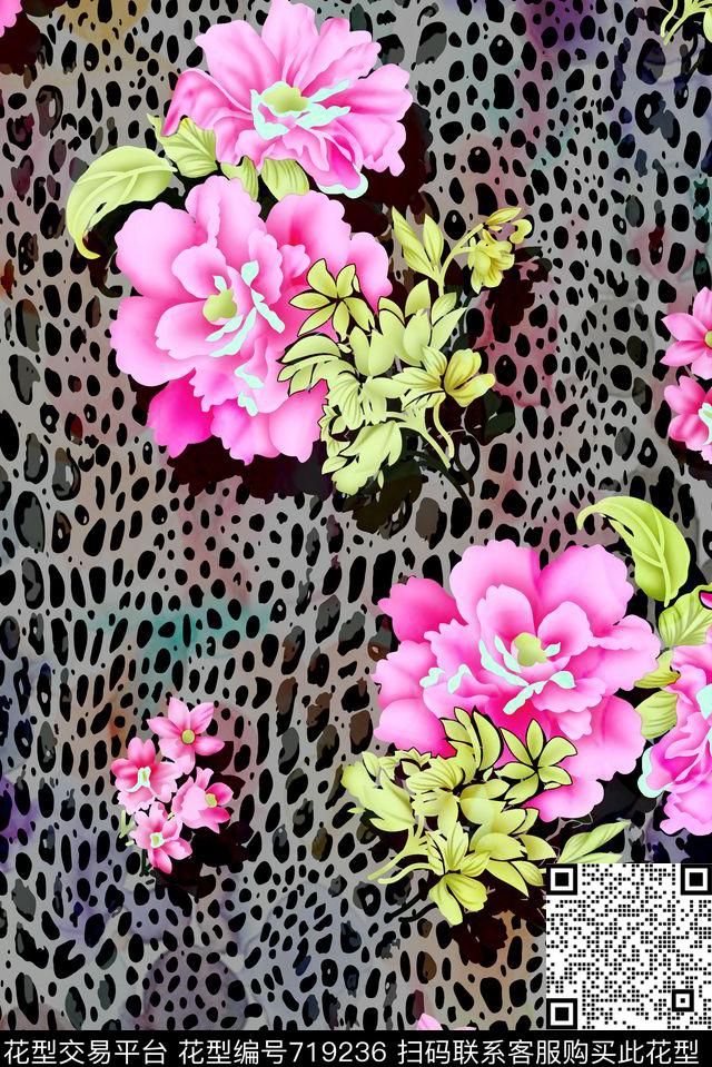 零点--女装时尚玫瑰数码印花华亿平台下载（图片编号: 719236） - 瓦栏（Walan）