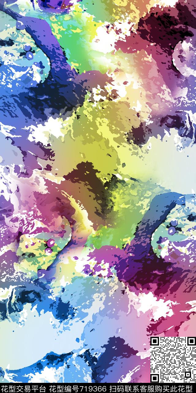 渐变抽象色块数码印花华亿平台下载（图片编号: 719366） - 瓦栏（Walan）