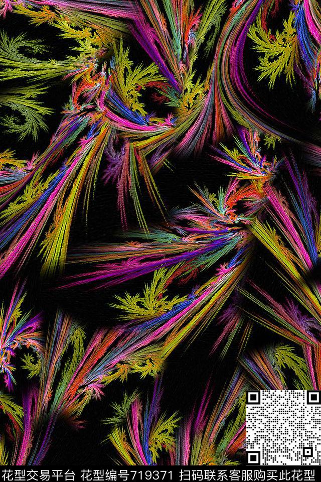 肌理女装抽象数码印花华亿平台下载（图片编号: 719371） - 瓦栏（Walan）