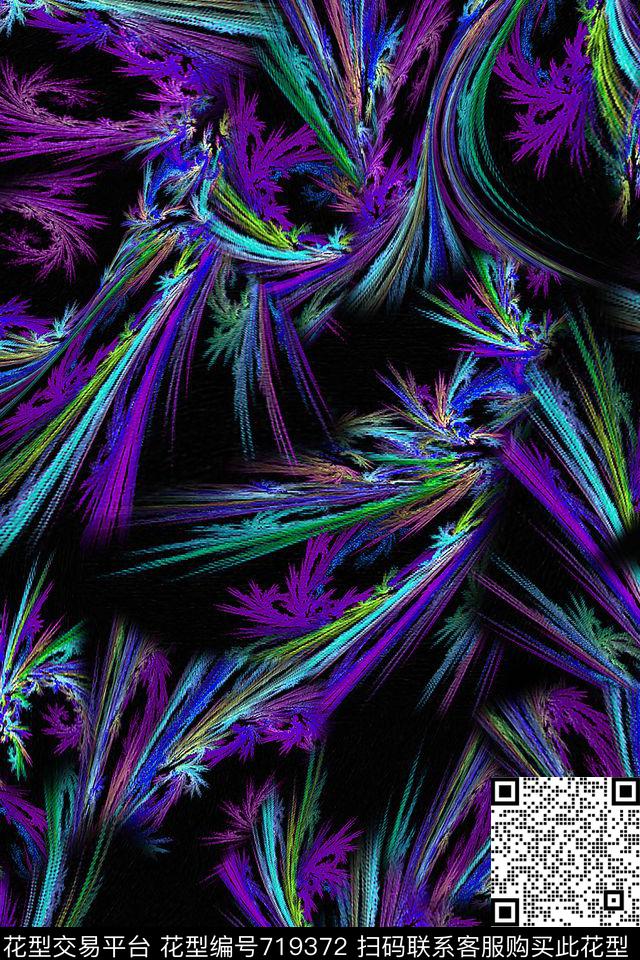 肌理女装抽象数码印花华亿平台下载（图片编号: 719372） - 瓦栏（Walan）