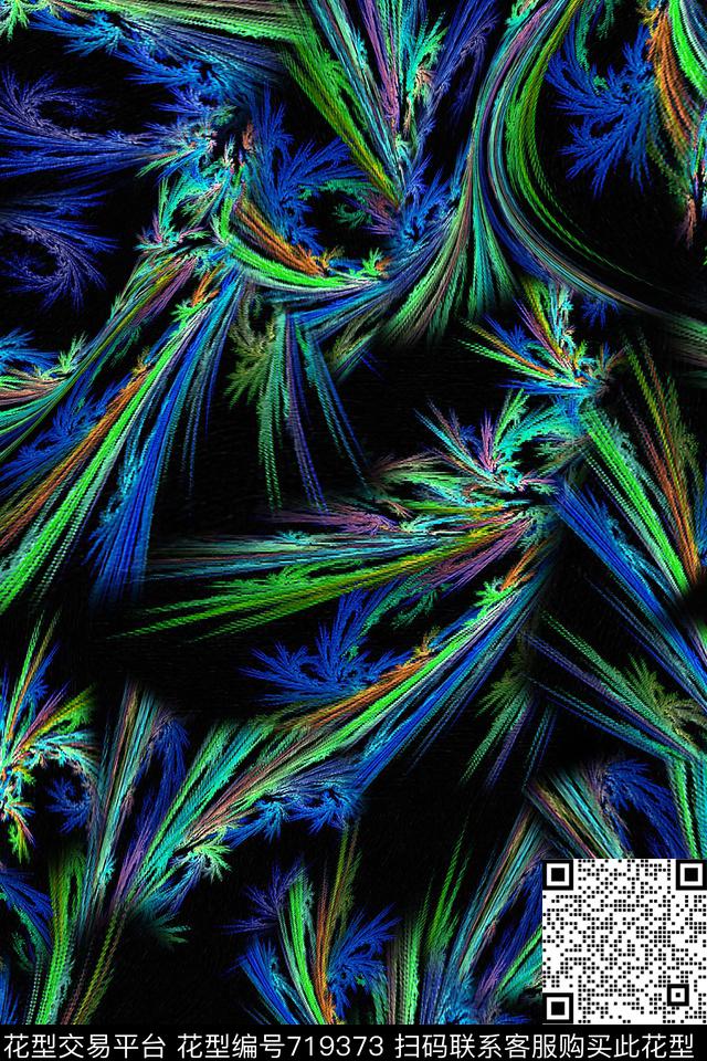 肌理女装抽象数码印花华亿平台下载（图片编号: 719373） - 瓦栏（Walan）