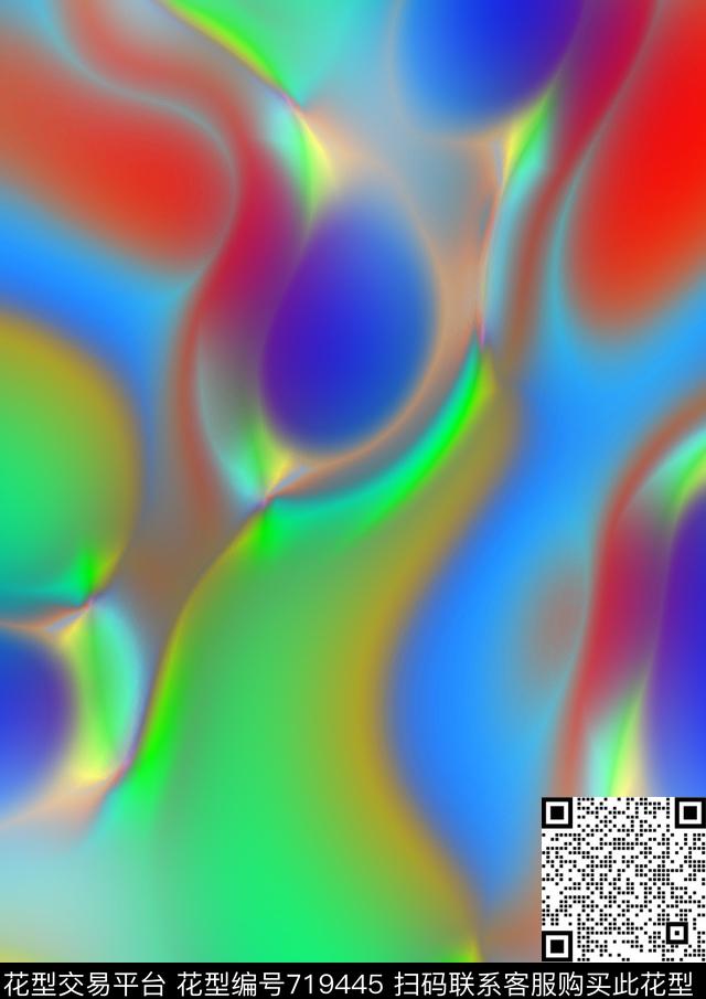 格子抽象花卉数码印花华亿平台下载（图片编号: 719445） - 瓦栏（Walan）