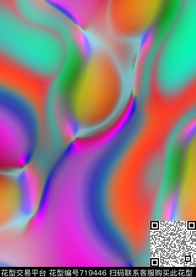 格子抽象花卉数码印花华亿平台下载（图片编号: 719446） - 瓦栏（Walan）