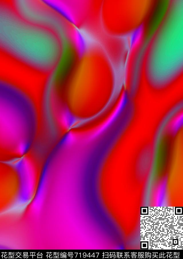 格子抽象花卉数码印花华亿平台下载（图片编号: 719447） - 瓦栏（Walan）