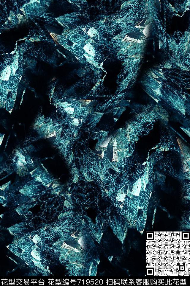 抽象男装肌理数码印花华亿平台下载（图片编号: 719520） - 瓦栏（Walan）