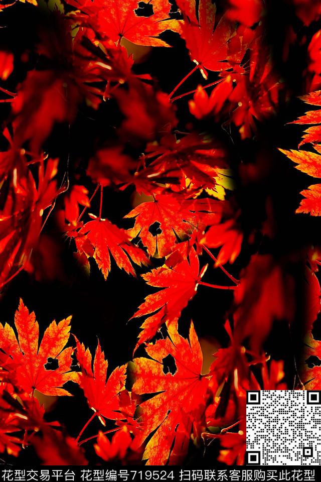 枫叶叶子女装数码印花华亿平台下载（图片编号: 719524） - 瓦栏（Walan）