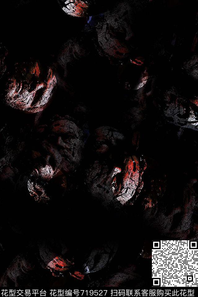 波点抽象男装数码印花华亿平台下载（图片编号: 719527） - 瓦栏（Walan）