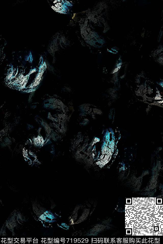波点抽象男装数码印花华亿平台下载（图片编号: 719529） - 瓦栏（Walan）