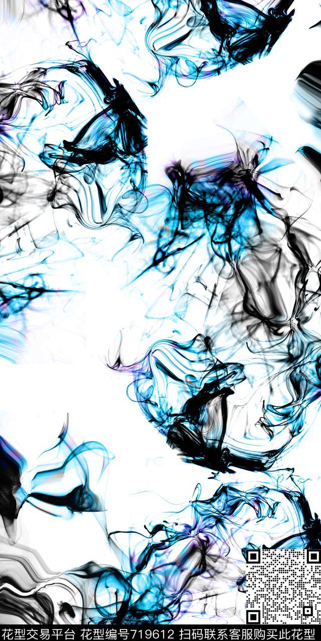 中国风水墨晕染数码印花华亿平台下载（图片编号: 719612） - 瓦栏（Walan）