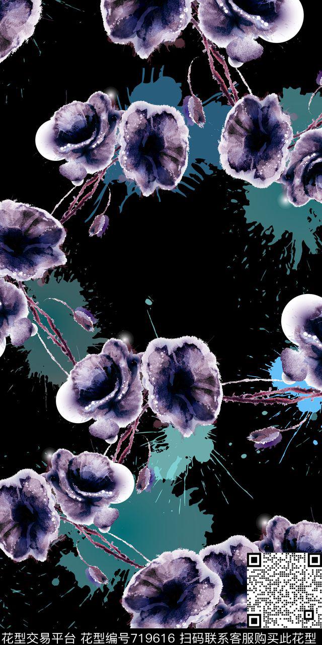 乱花花朵花卉数码印花华亿平台下载（图片编号: 719616） - 瓦栏（Walan）
