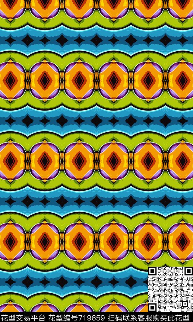 几何炫彩抽象图案几何图案数码印花华亿平台下载（图片编号: 719659） - 瓦栏（Walan）